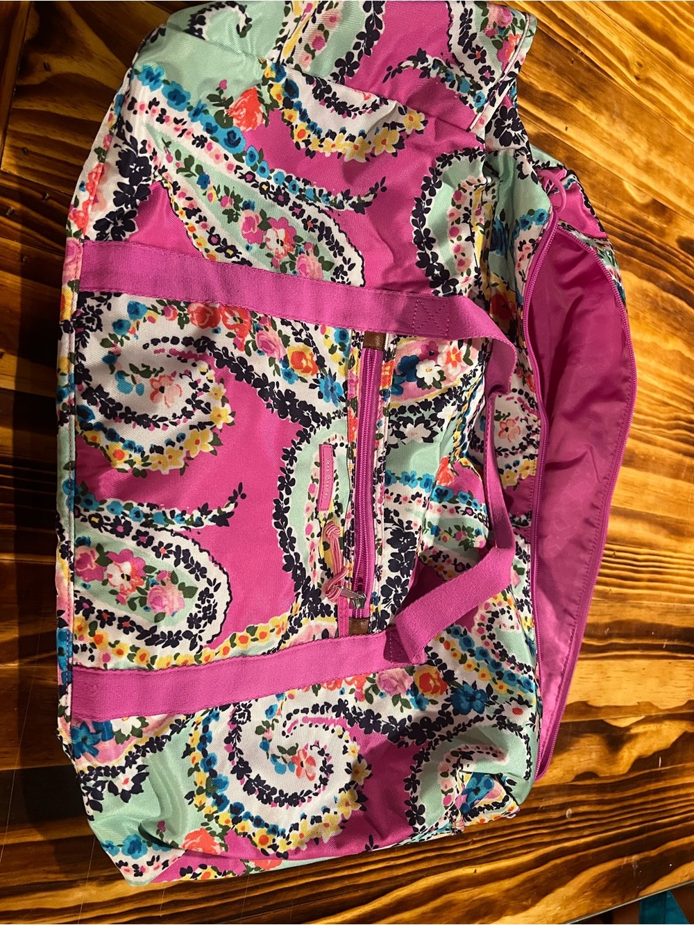 Vera Bradley Pink & Mint Floral Zip Tote